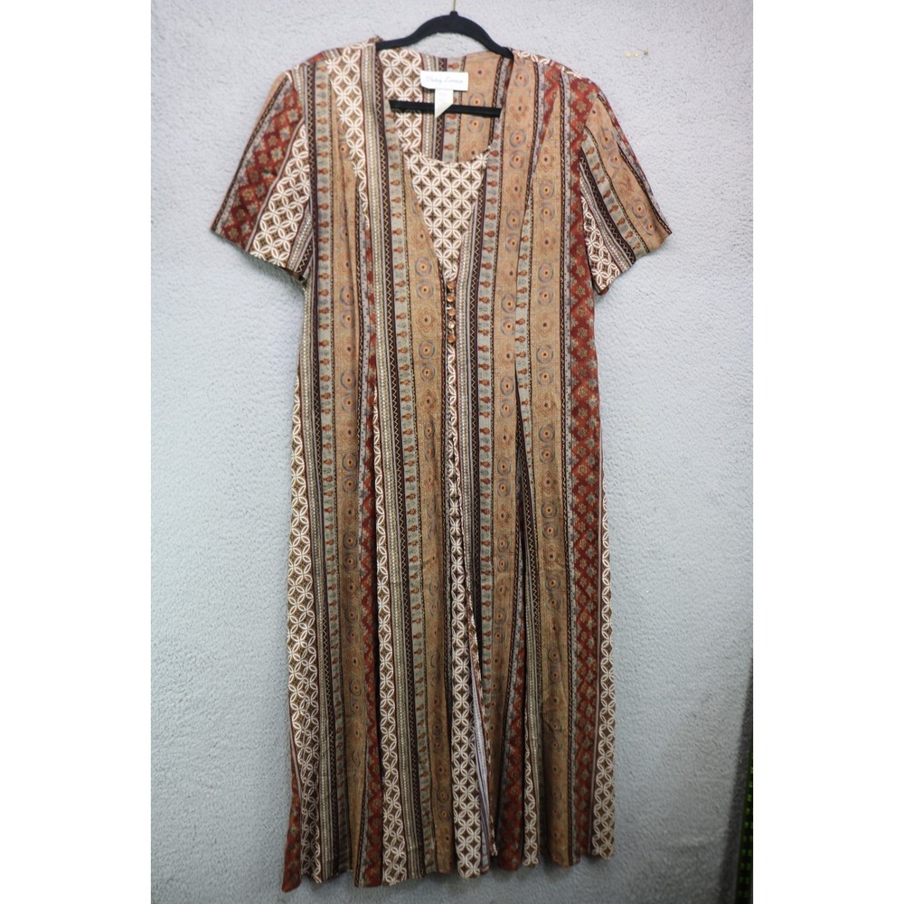 Vtg. Betsy Lauren Short Sleeve Maxi Dress-Size 11/12-Back Corset-Y2K-90's